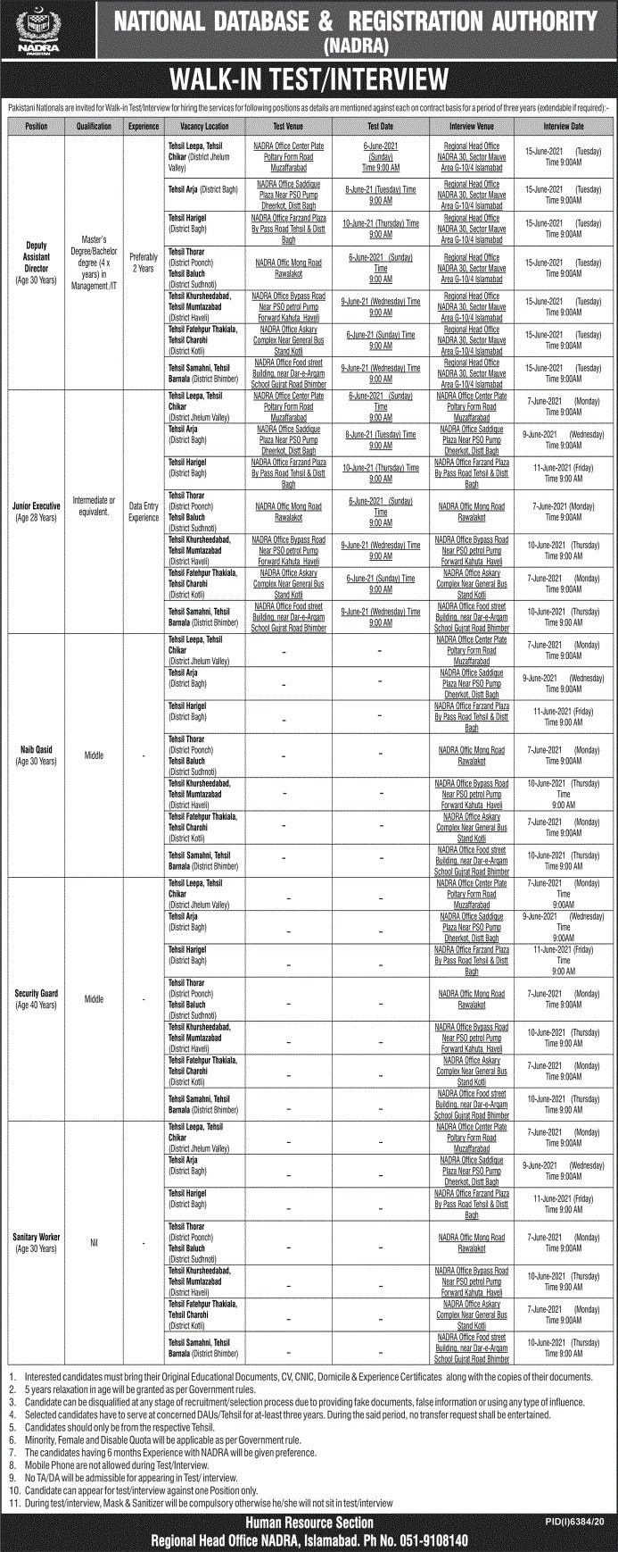 NADRA Jobs 2021 | National Database & Registration Authority NADRA Jobs 2021 | National Database & Registration Authority
