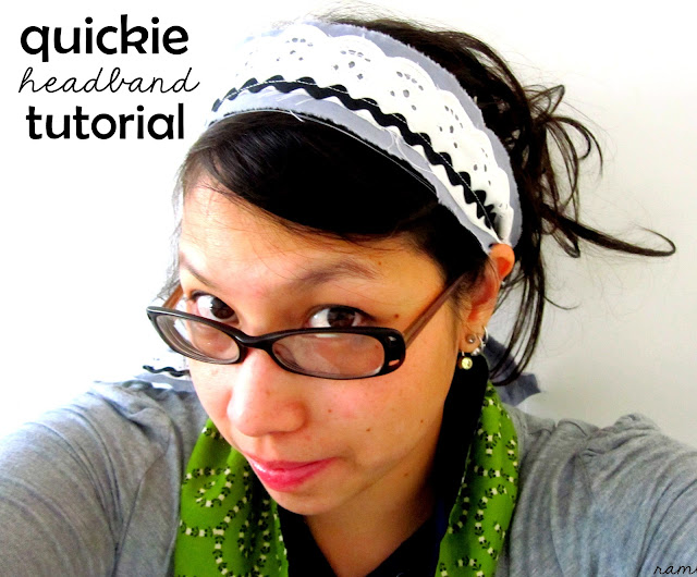 Quick and easy lace fabric headband tutorial - Rae Gun Ramblings #sewing #fashion #craft