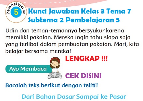 Kunci Jawaban Kelas 3 Tema 7 Subtema 2 Pembelajaran 5 Simple News Kunci Jawaban Lengkap Terbaru