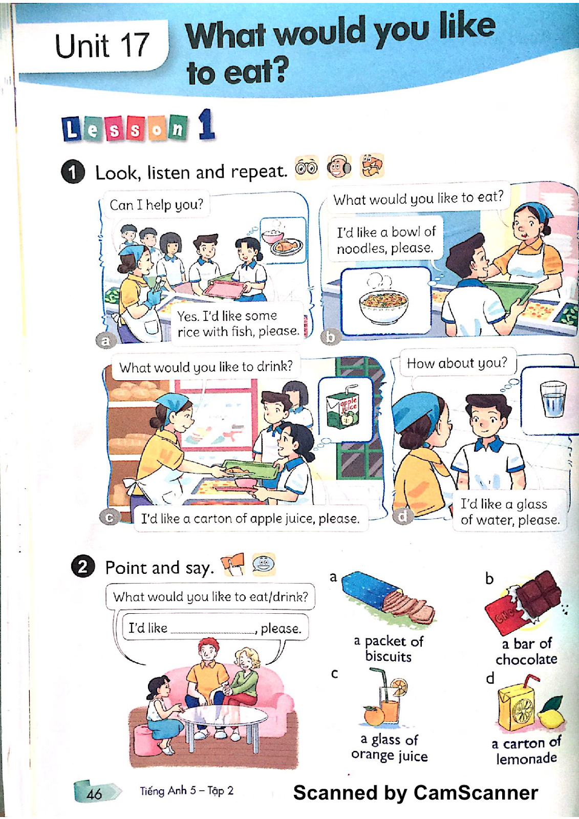 Unit 17 What Would You Like To Eat S ch H c Sinh Ti ng Anh L p 5 T p 2 Unit 17 What Would You Like To Eat S ch H c Sinh Ti ng Anh L p 5 T p 2