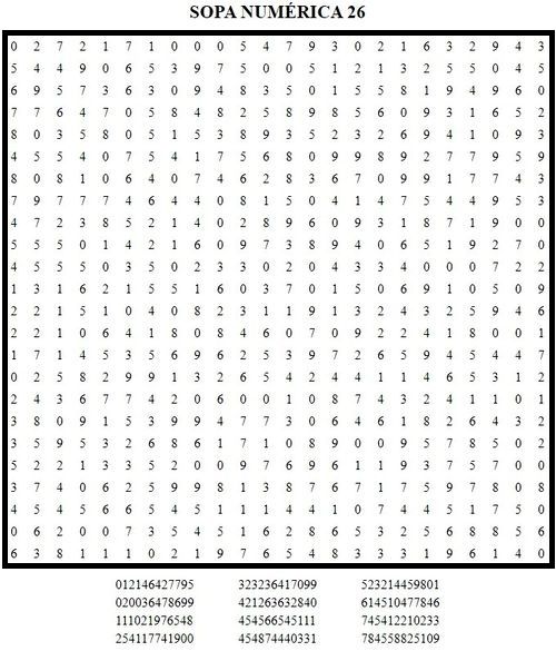 Sopa numérica para imprimir 26