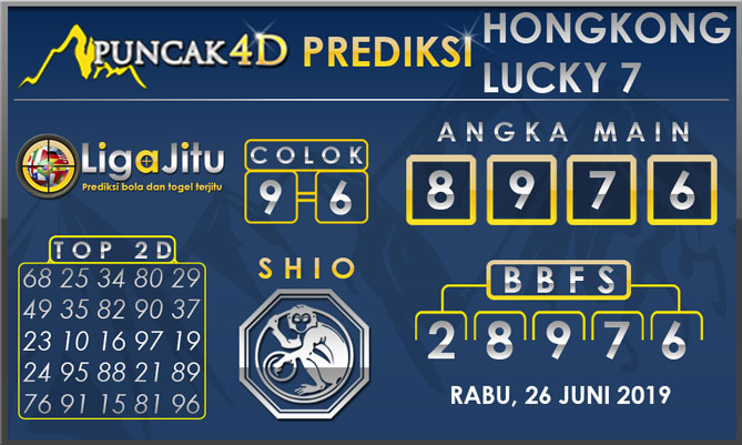 PREDIKSI TOGEL HONGKONG LUCKY7 PUNCAK4D 26 JUNI 2019