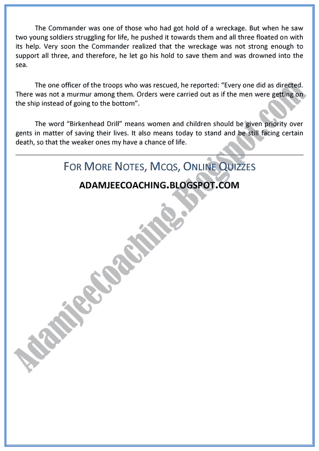 Poem The Birkenhead Drill