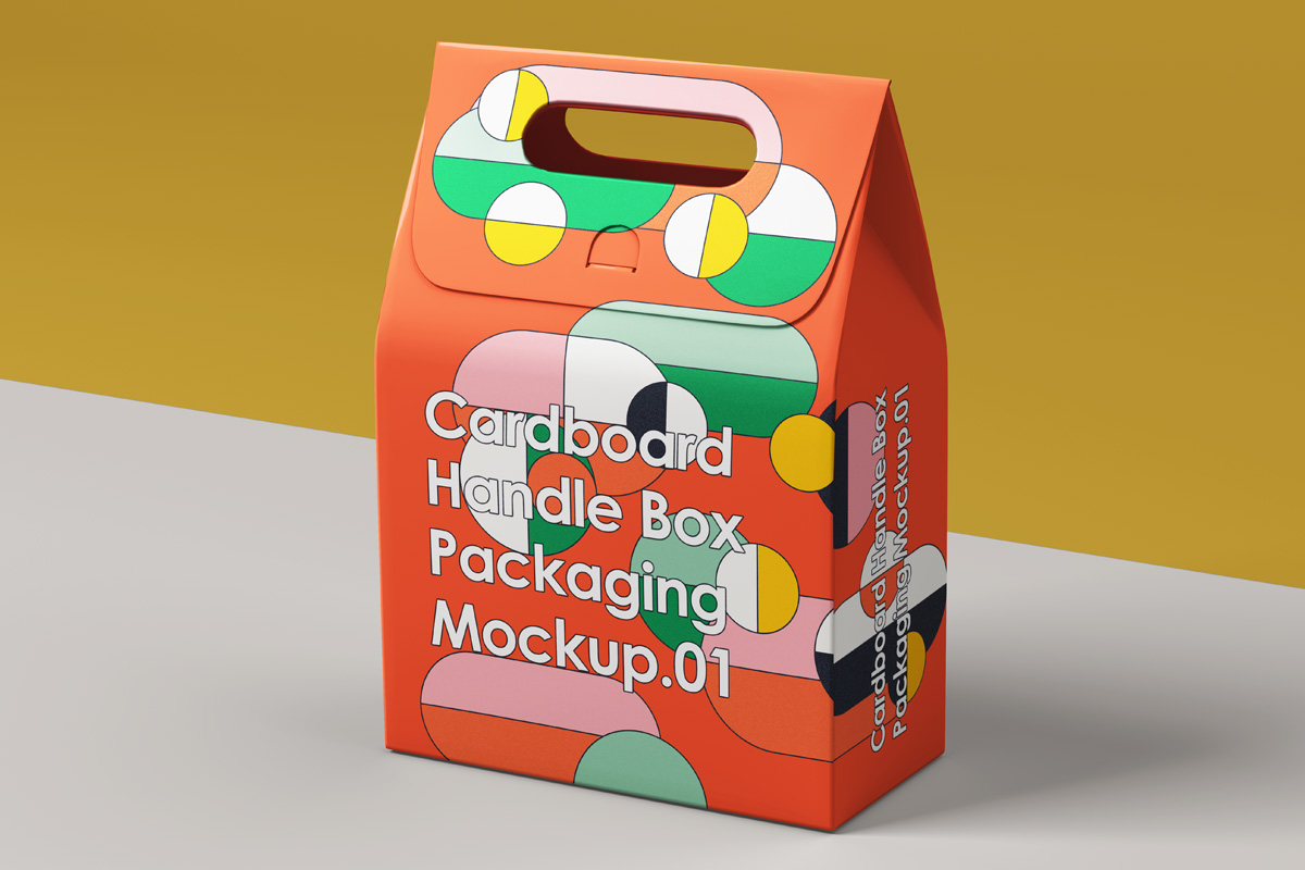 Takeaway Psd Handle Box Packaging Free Mockup PSD Template SohorMockup