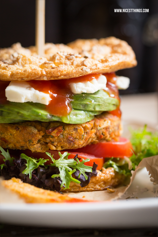 Gesunde Burger mit veganen Patties