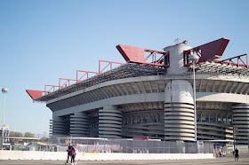 The Stadio Giuseppe Meazza is instantly recognisable for its distinctive spiralling walkways to the upper tiers