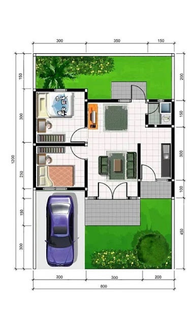 Denah Rumah Type 36 1 Lantai