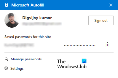 Менеджер паролей Microsoft Autofill для Google Chrome.
