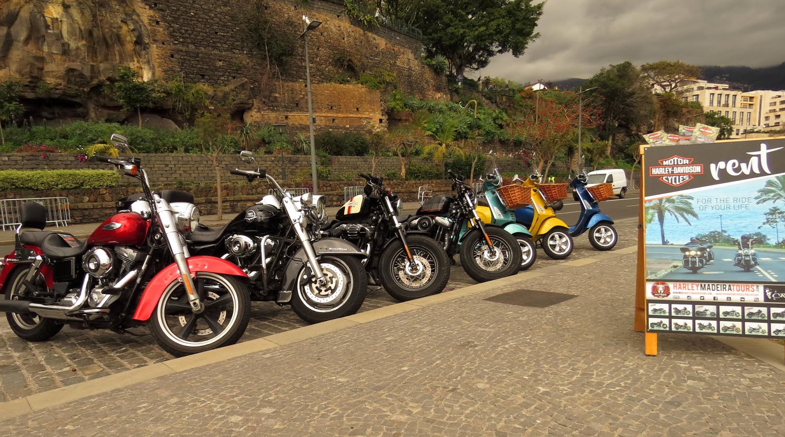 HarleyDavidson and Vespa to rent Funchal Daily Photo