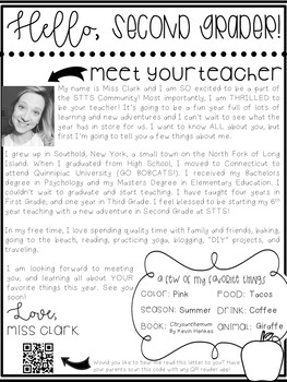 meet the teacher letter