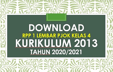 Download RPP 1 Lembar PJOK Kelas 4 Semester 1 Revisi 2020-2021