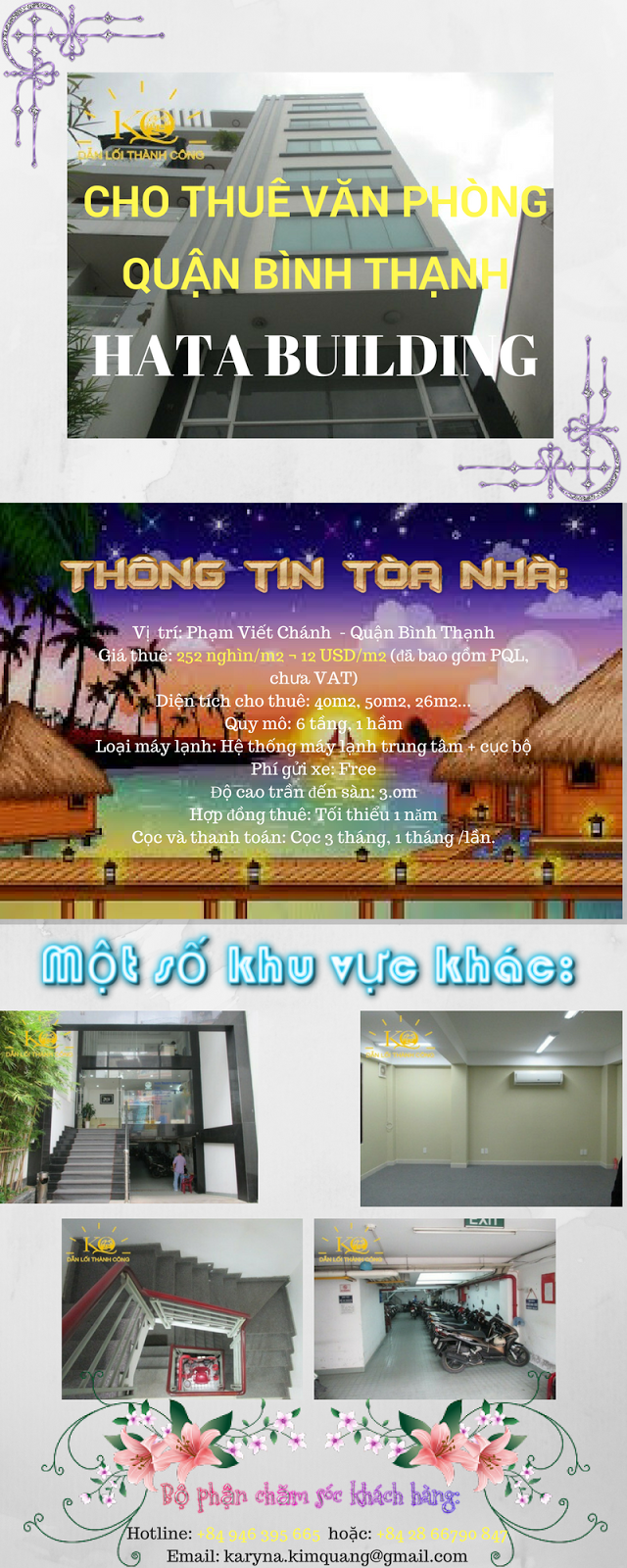Cho thuê văn phòng quận Bình Thạnh Hata building 