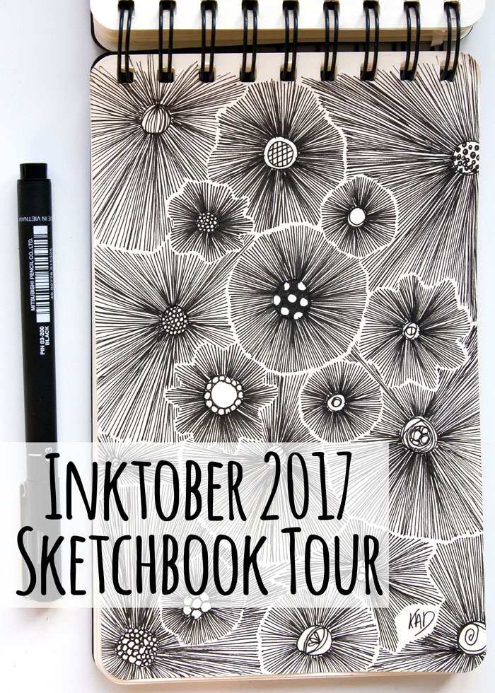 VIDEO Sketchbook Tour and mini vlog Inktober 2017 Kim Dellow