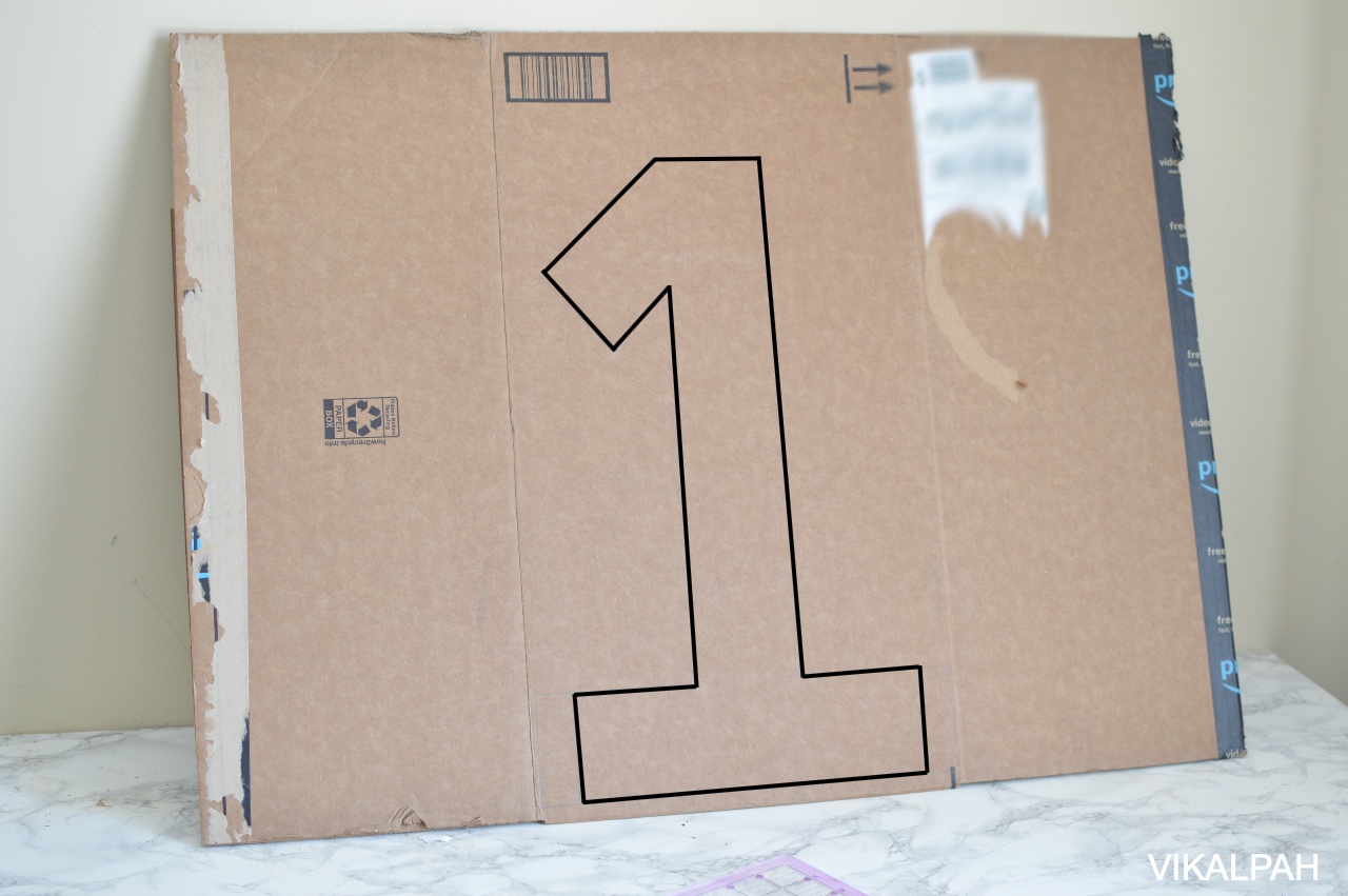 Vikalpah: DIY Cardboard Number 1 for first birthday