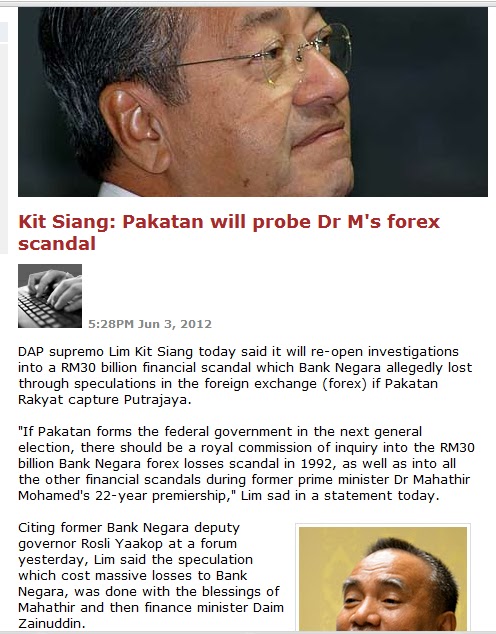 Mahathir forex scandal