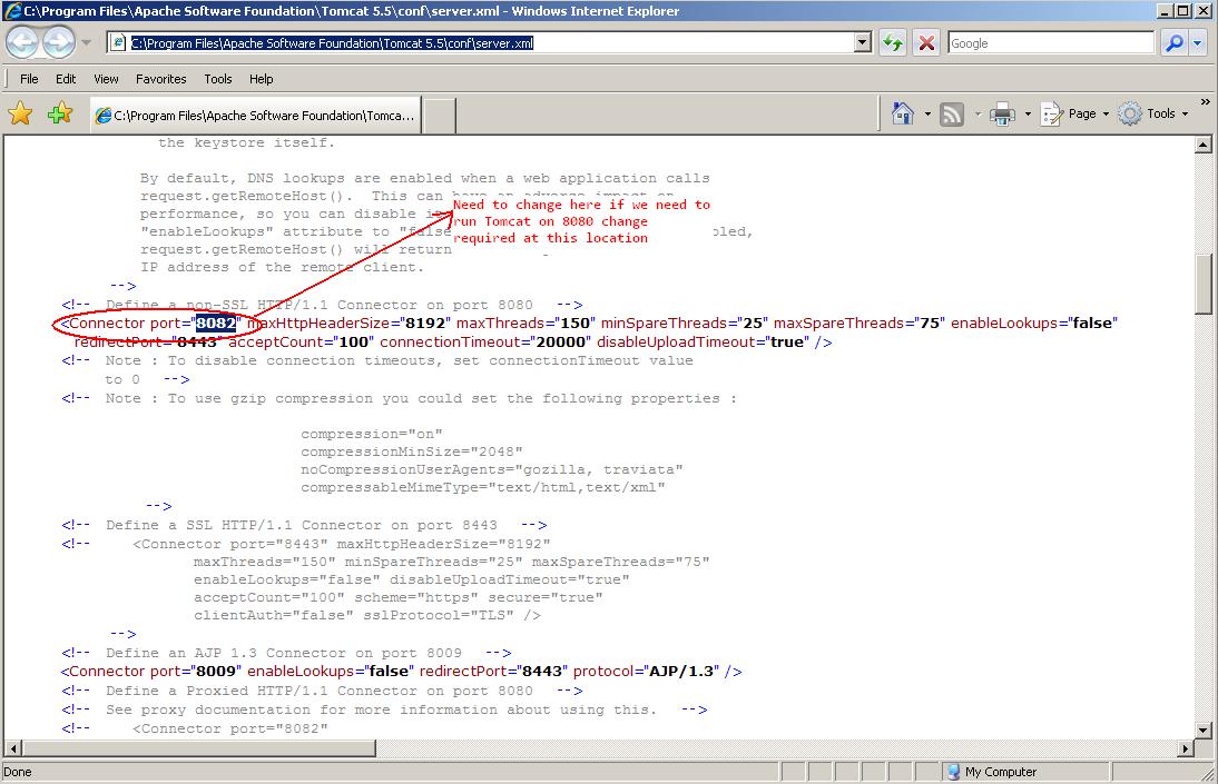Working with tomcat server