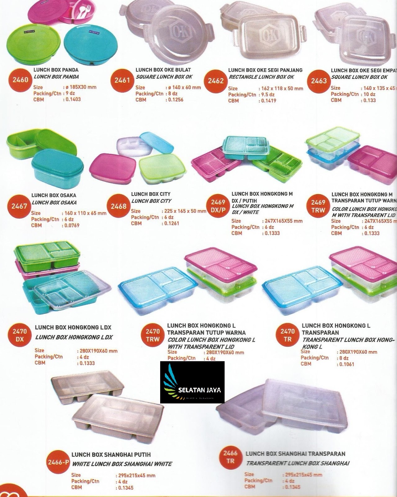 Selatan Jaya distributor barang plastik furnitur Surabaya Indonesia Katalog Lunch box plastik