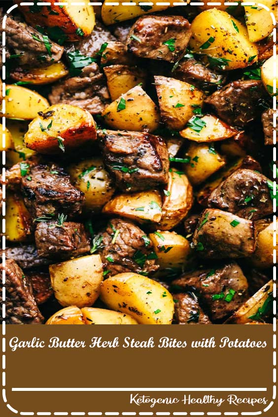 Garlic Butter Herb Steak Bites with Potatoes VEGAN RECIPES
