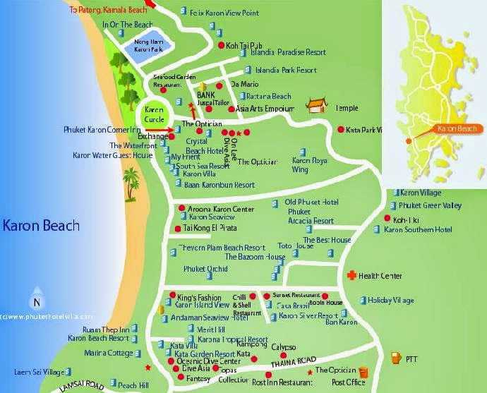 Karon Map   Karon Beach Hotels