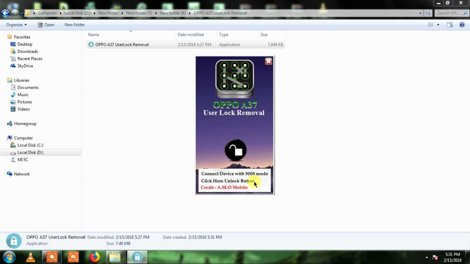 Mobileteam1 Oppo A37 pattern/pin password unlock without