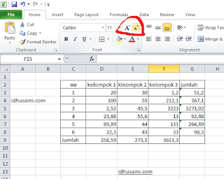 Fungsi Font Pada Microsoft Excel Husaini Blog