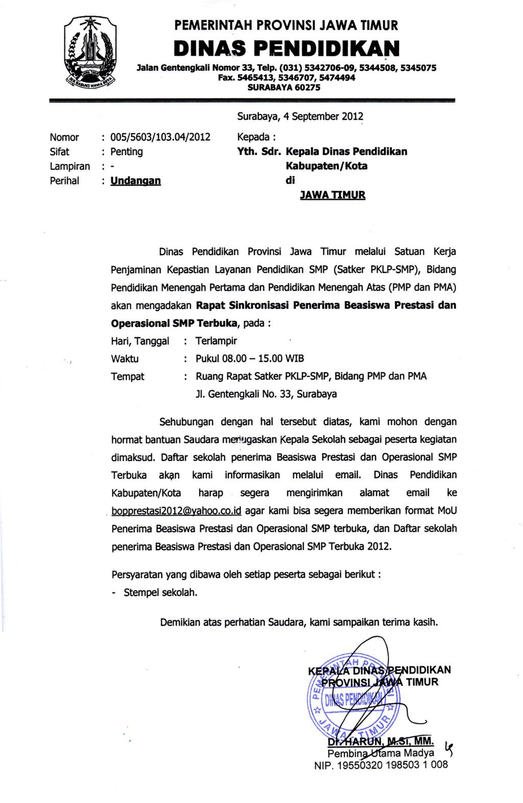 Contoh Undangan Rapat RT