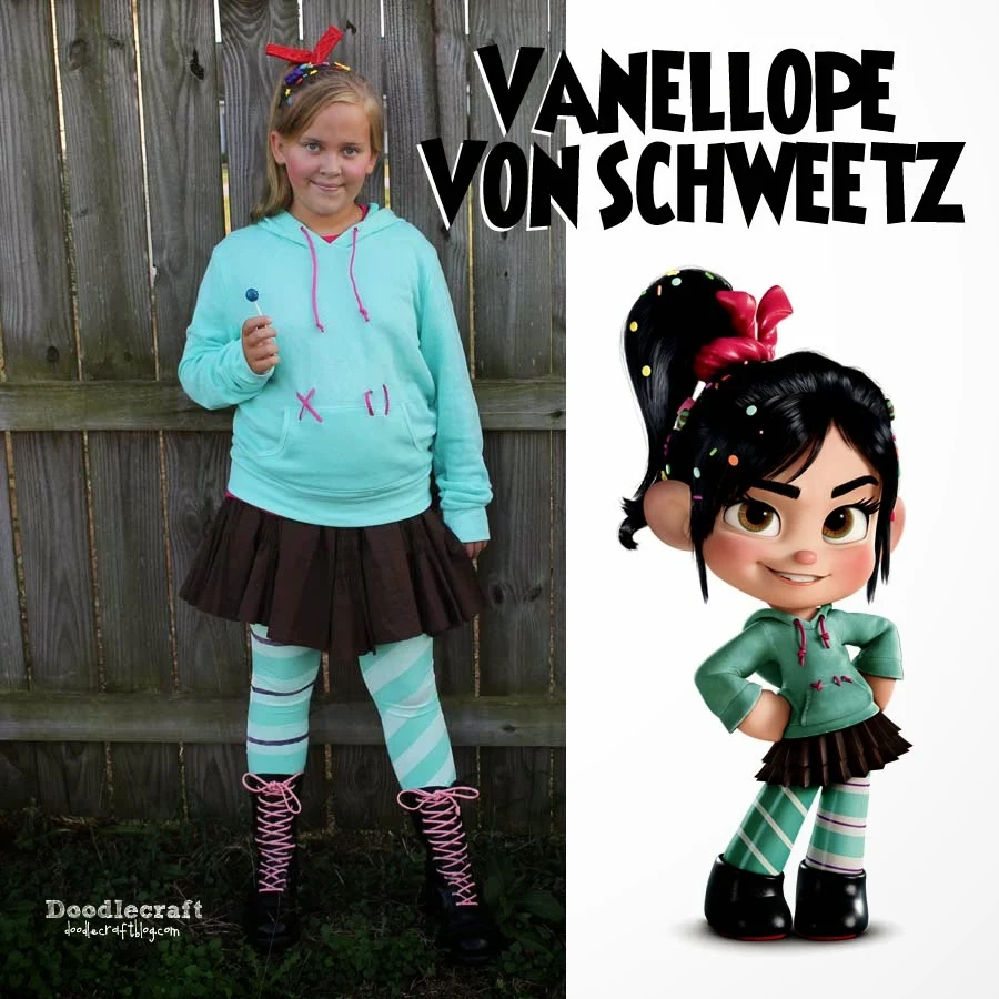 Girls Halloween Costume Wreck-It Ralph 2 Vanellope von Schweetz Uniform  Cosplay