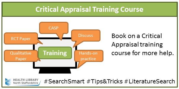 Features of the critical appraisal course listed: qualitative or RCT paper , CASP, discussion and practice