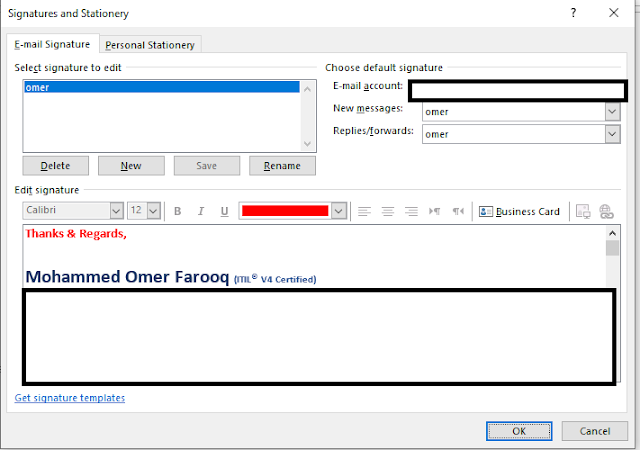 how to add signature in Microsoft Outlook email?
