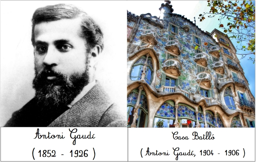 Cartes de nomenclature : Antoni Gaudi - Merci qui ? Merci Montessori