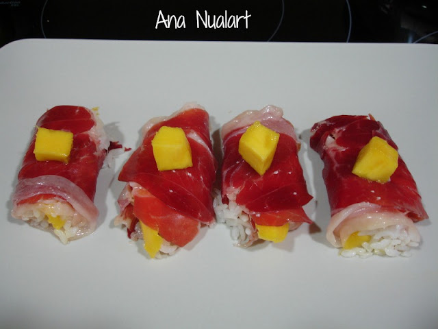  SUSHI DE JAMÓN DE BELLOTA Y MANGO 