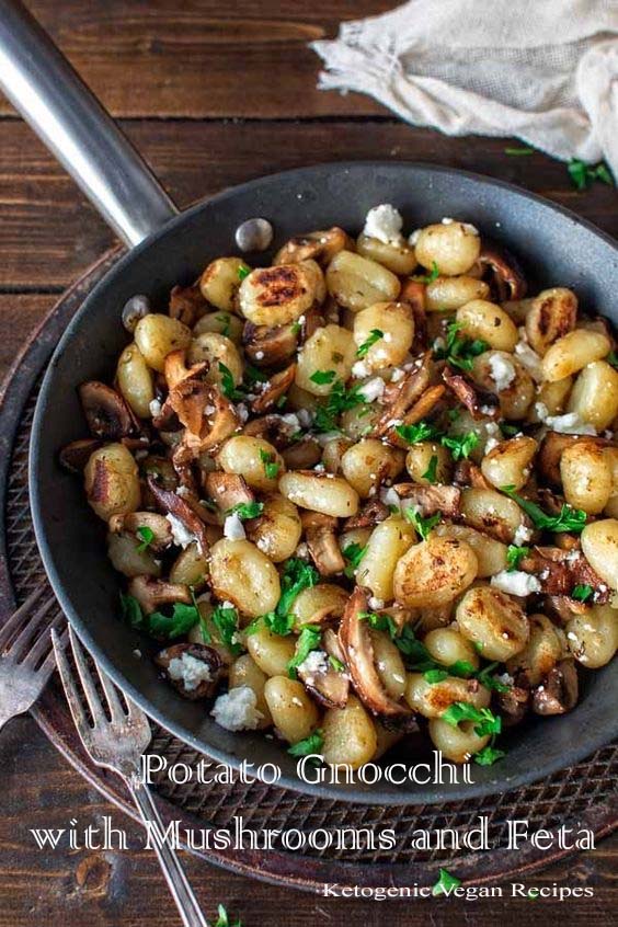 Potato Gnocchi with Mushrooms and Feta Low Carb Recipes For Dinner