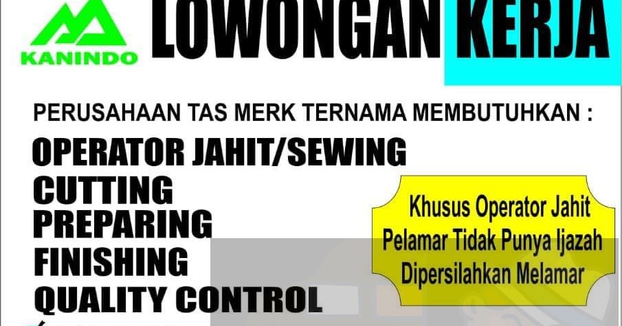Informasi lowongan kerja di PT. KANINDO MAKMUR JAYA JEPARA - Lowongan