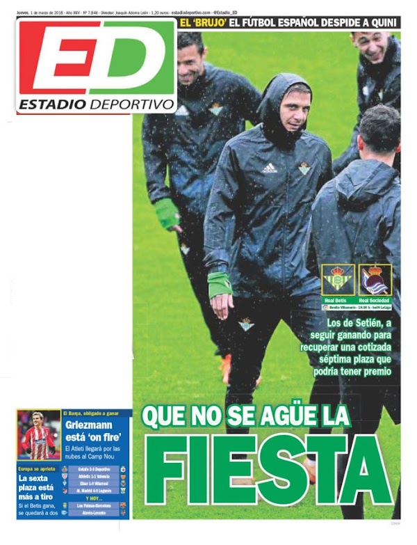 Betis, Estadio Deportivo: "Que no se agüe la fiesta"