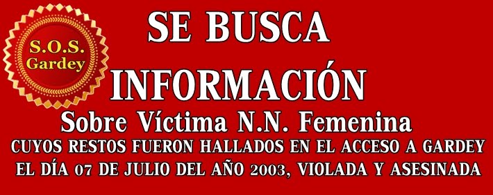 SE BUSCA INFORMACIÓN POR JOVEN HALLADA ASESINADA EN ARGENTINA EN JULIO DEL AÑO 2003