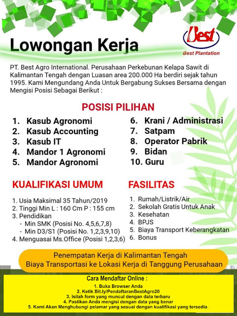Lowongan Kerja Perkebunan Pt Best Agro International September 2020 Rekrutmen Lowongan Kerja Bulan Mei 2021 Lowongan Kerja Perkebunan Pt Best Agro International September 2020 Rekrutmen Lowongan Kerja Bulan Mei 2021