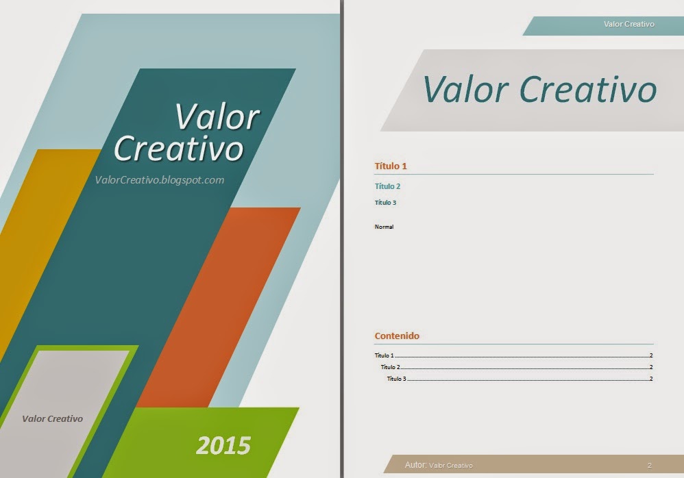 Valor Creativo Plantillas Word 2003 2007 2010 Y 2013