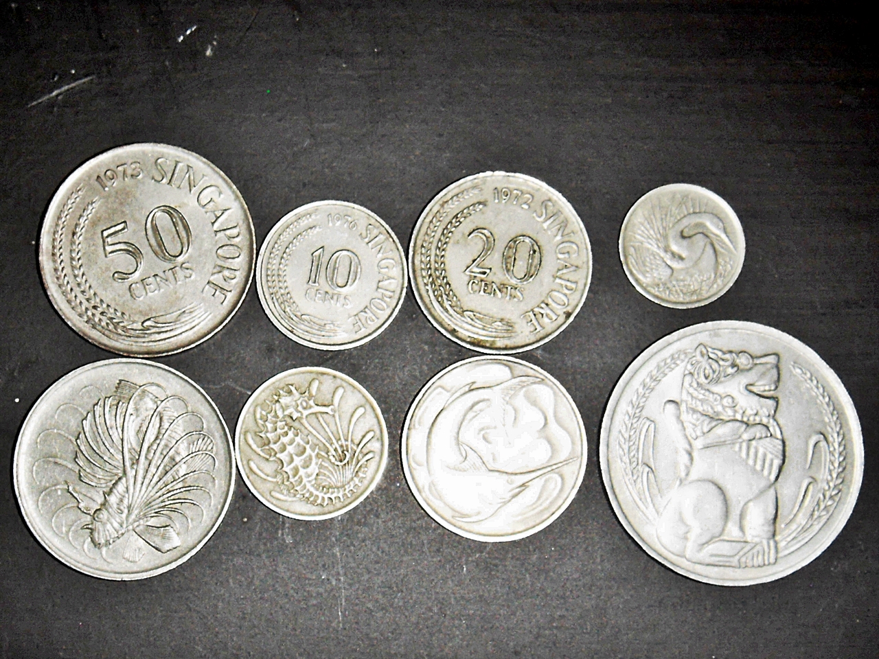 Pickemates The olden days of Singapore Coins 35 set of 8 coins as shown