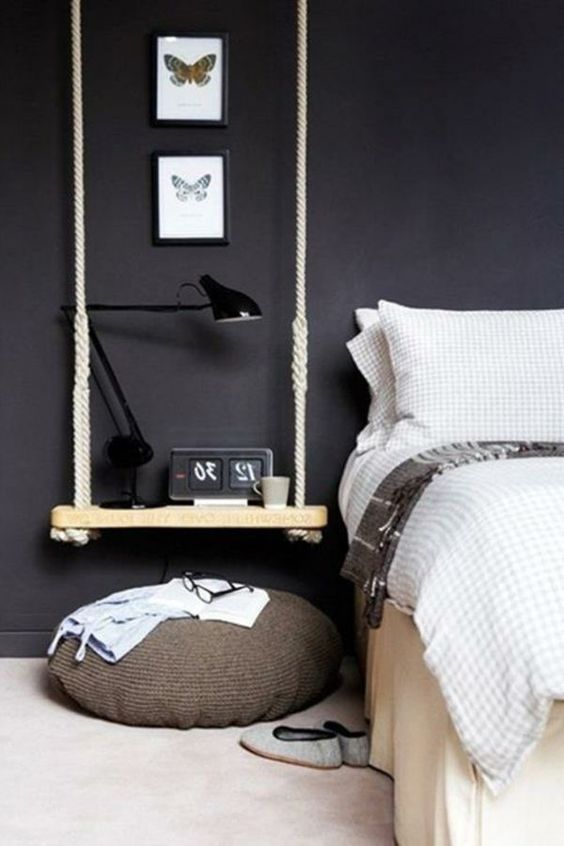 Hanging Bedside Table For Your Bedroom To Save Space
