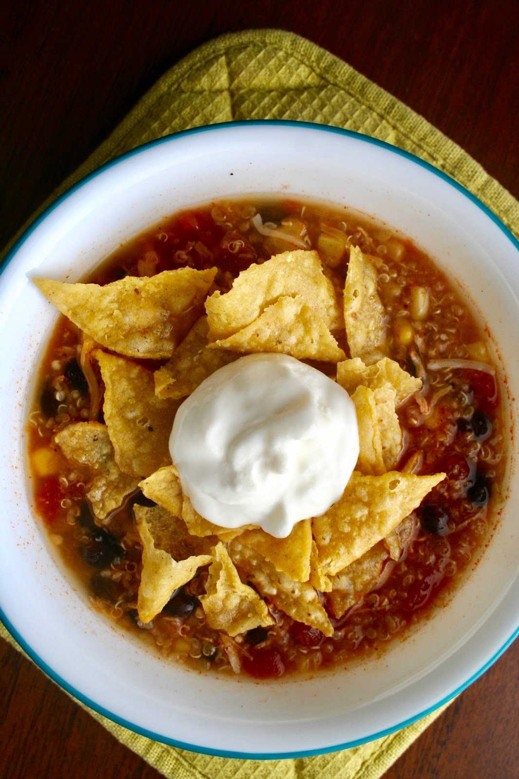 Slow Cooker Chicken Enchilada Quinoa Soup