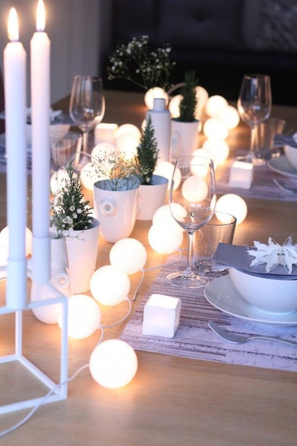 Guirnalda de luces para la mesa de Navidad