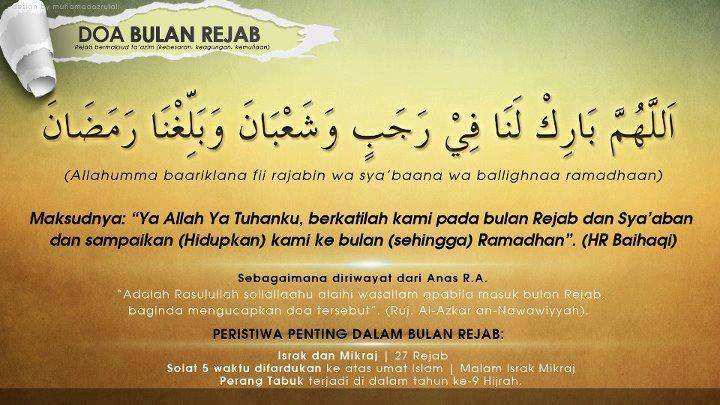Selamat Beribadah di Bulan Rajab, Semoga disampaikan pada Ramadhan