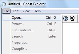 comment ouvrir un fichier ghost