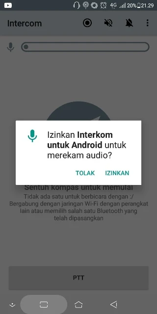 izinkan aplikasi untuk menggunakan audio
