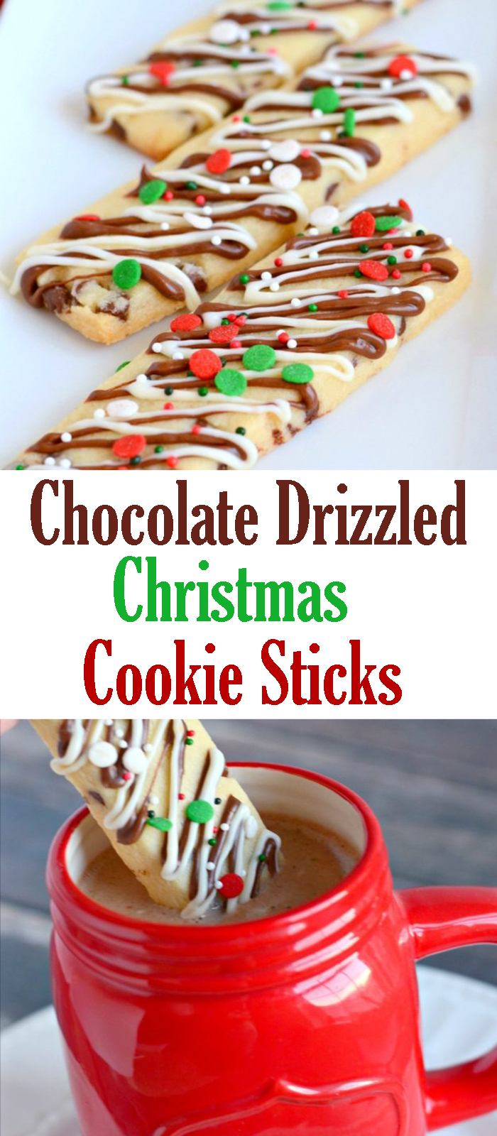 Chocolate Drizzled Christmas Cookie Sticks - Very Best of Christmas