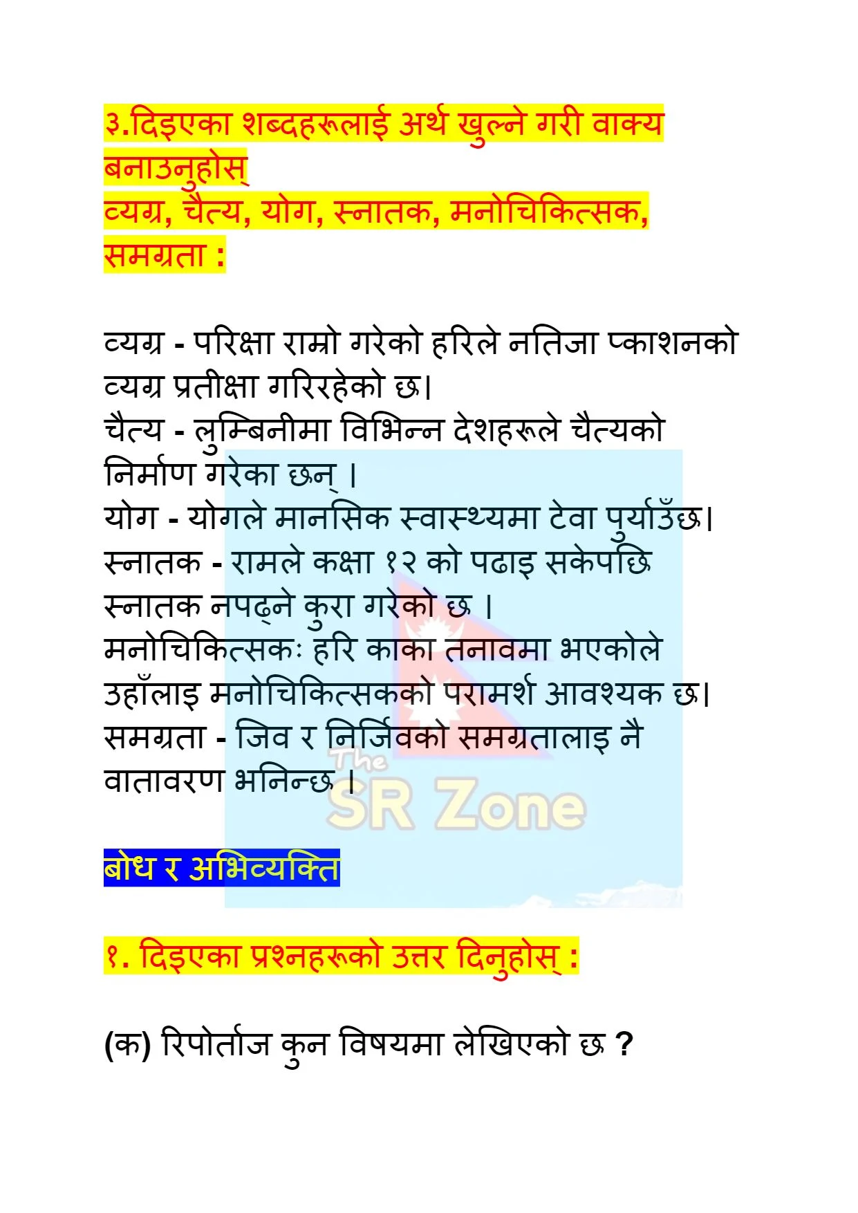 Safalta ko katha exercise: class 11 Nepali Unit 9 (entrepreneur story)