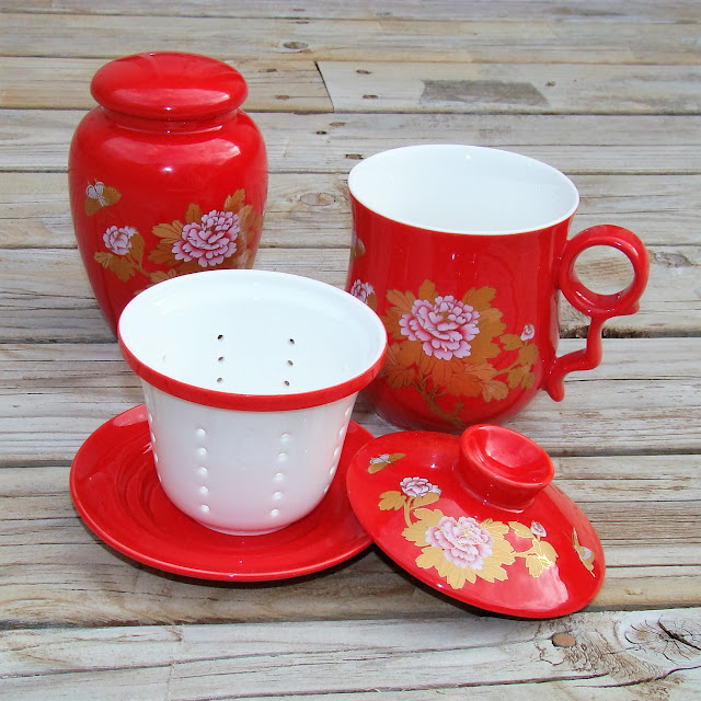 Red Chinese Tea Set