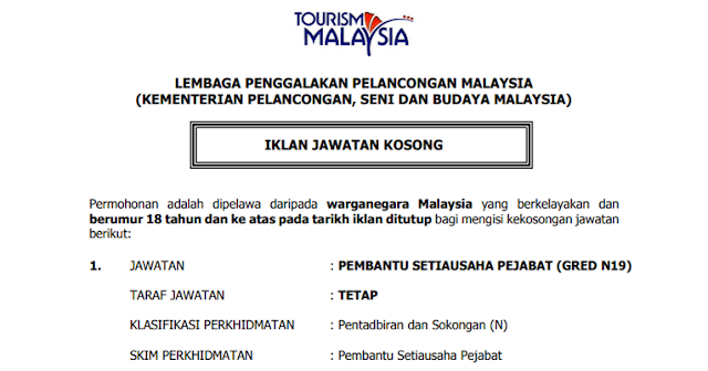 job tourism malaysia