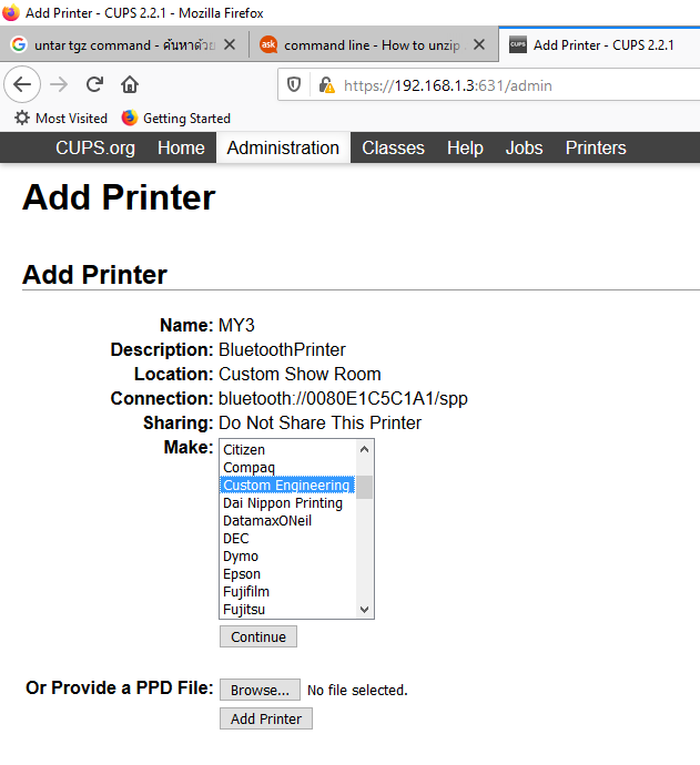 raspberry pi ไทย RaspberryPi Connect bluetooth printer ทำยังไง ตอนที่2