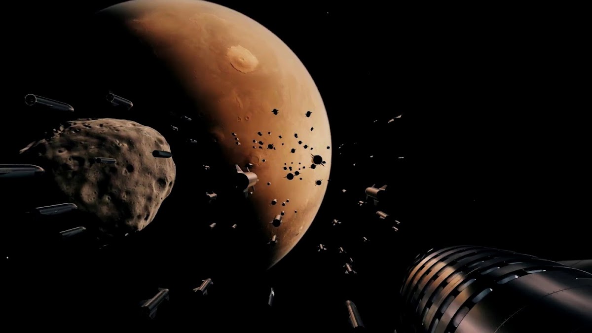 SpaceX 100+ Starship fleet arriving to Mars